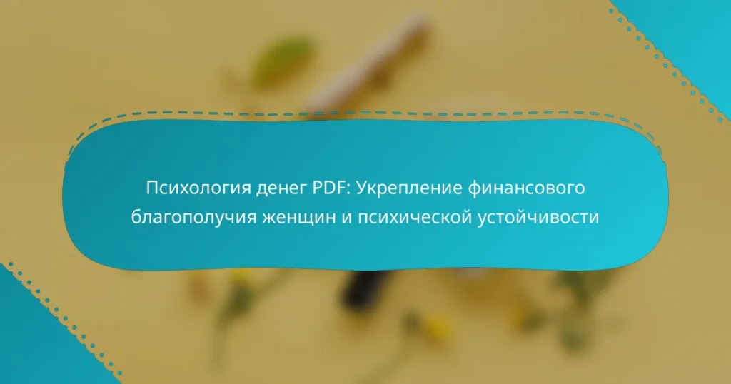 Психология денег PDF: Укрепление финансового благополучия женщин и психической устойчивости