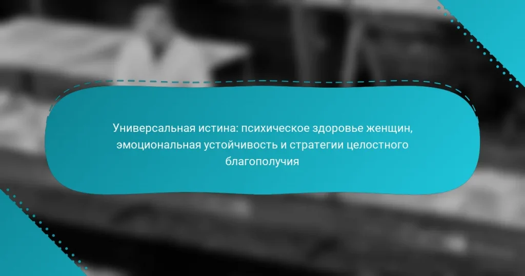 Универсальная истина: психическое здоровье женщин, эмоциональная устойчивость и стратегии целостного благополучия