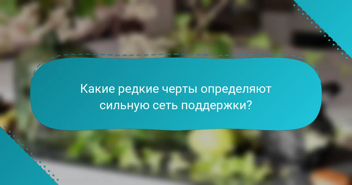Какие редкие черты определяют сильную сеть поддержки?
