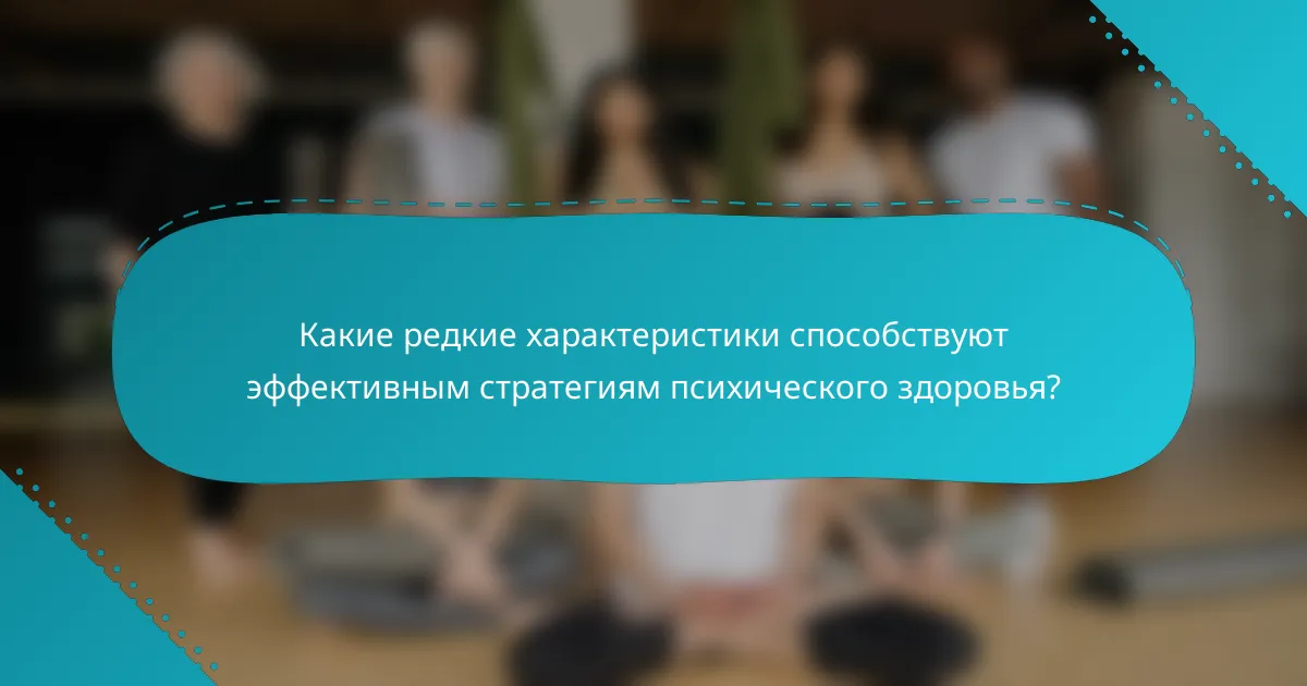 Какие редкие характеристики способствуют эффективным стратегиям психического здоровья?
