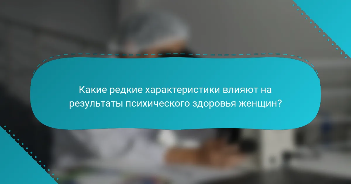Какие редкие характеристики влияют на результаты психического здоровья женщин?